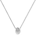 10K White Gold 1/10 Cttw Miracle Set Round-Cut Diamond 18" Pendant