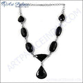 Stunning Black Onyx Silver Necklace - Elegant Jewelry for Every